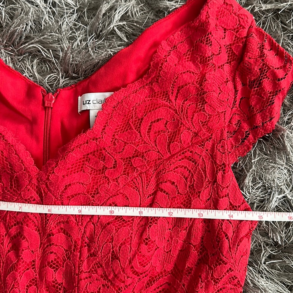 Liz Claiborne Red Lace Dress - Picture 7 of 9